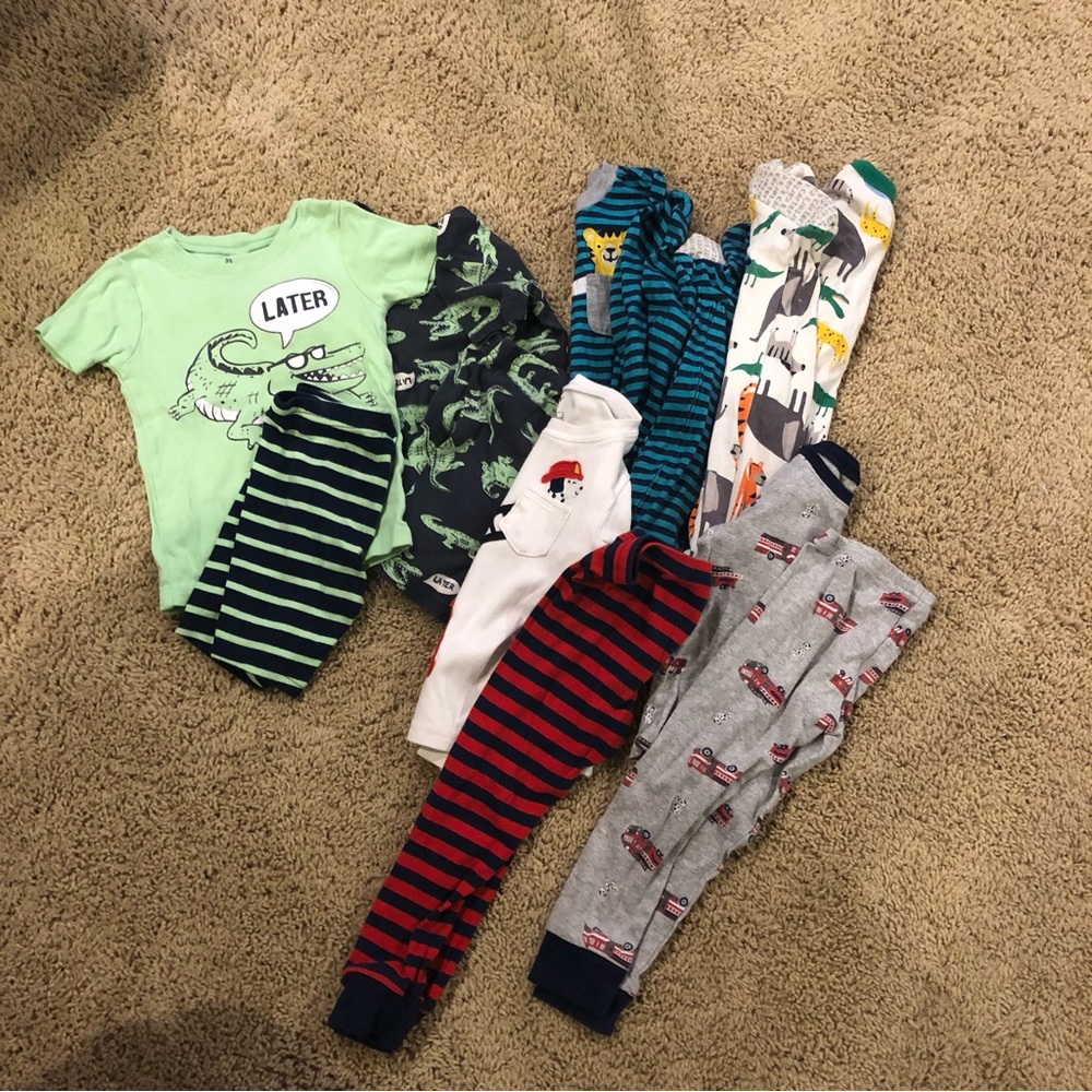Carter's Kids Pajama Sets - Green, Navy, Red, Gray
